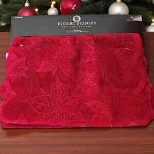 NWT Robert Stanley Home Collection Red Poinsettia Lace Table Runner 13 x 72-in